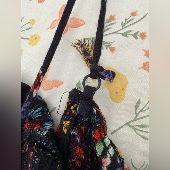 Patrons of Peace black floral wide leg crop jumpsuit size medium - Picture 3 of 15